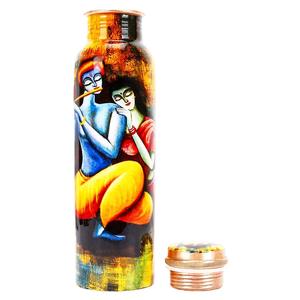 SKI Pure Copper Unisex Sport <b>Water</b> Bottle with Lid Eco-Friendly Direct Drinking Gym & Party Use Classic Design - Product Image 1