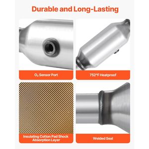 Convertitore Catalitico Posteriore di Ricambio per Honda Accord 2.4L 2003-2007, Compatibile con Motore 2.4L L4, OE 16299 ST - Product Image 5