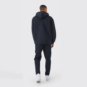 Ensemble de survêtements de sport pour hommes en gros à bas prix, à capuche, pour l'entraînement hivernal et le jogging, motif uni - Product Image 4