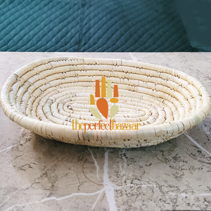 Panier ovale fait main en herbe de lune naturelle, panier ouvert avec poignée, écologique, durable, mini taille, usage polyvalent - Product Image 2