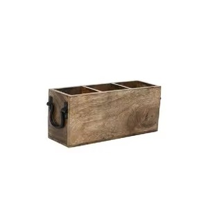 Great Design 5 Section Wooden Cutlery Holder <b>Caddy</b> With Metal Handle for Tabletop Decorative Cutlery Organizer On Sale <b>caddy</b> - Product Image 2