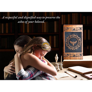 Handcrafted eagle wave & Natural Wood Cremation Urn Ashes Box Artistic Funeral Memorial Keepsake by AYAANS - Product Image 5