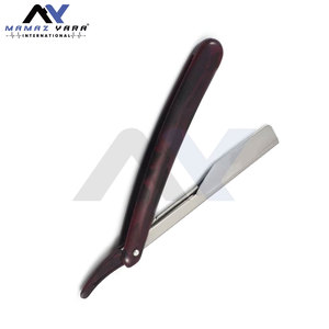 Navaja de afeitar de plástico Multi / Mehroon personalizada para salón, con mango de color y logotipo OEM, opciones de mango recto - Product Image 6