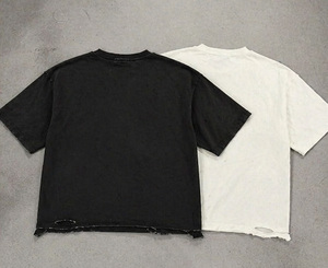 T-shirt Homme Oversize Boxy Personnalisé Imprimé DTG en Molleton Bouclette Court Effet Vieilli avec Motif Streetwear Décontracté Grammage Lourd - Product Image 2