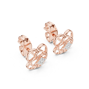 Boucles d'oreilles clous en or blanc 14 carats avec diamants de laboratoire ronds pour femmes |   Cadeau d'anniversaire |   Nouveau diamant cultivé - Product Image 3