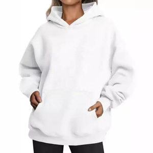 Diseño personalizado de las mujeres de gran tamaño Drop Shoulder Letter Print Hoose Fit Sudadera-Venta al por mayor - Product Image 6