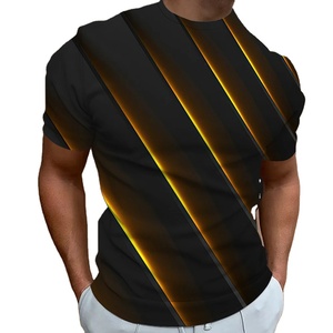 Vêtements de sport décontractés imprimés en ligne 3D pour hommes, t-shirts quotidiens à manches courtes, t-shirts surdimensionnés de créateur de rue à la mode, polyester/coton - Product Image 6