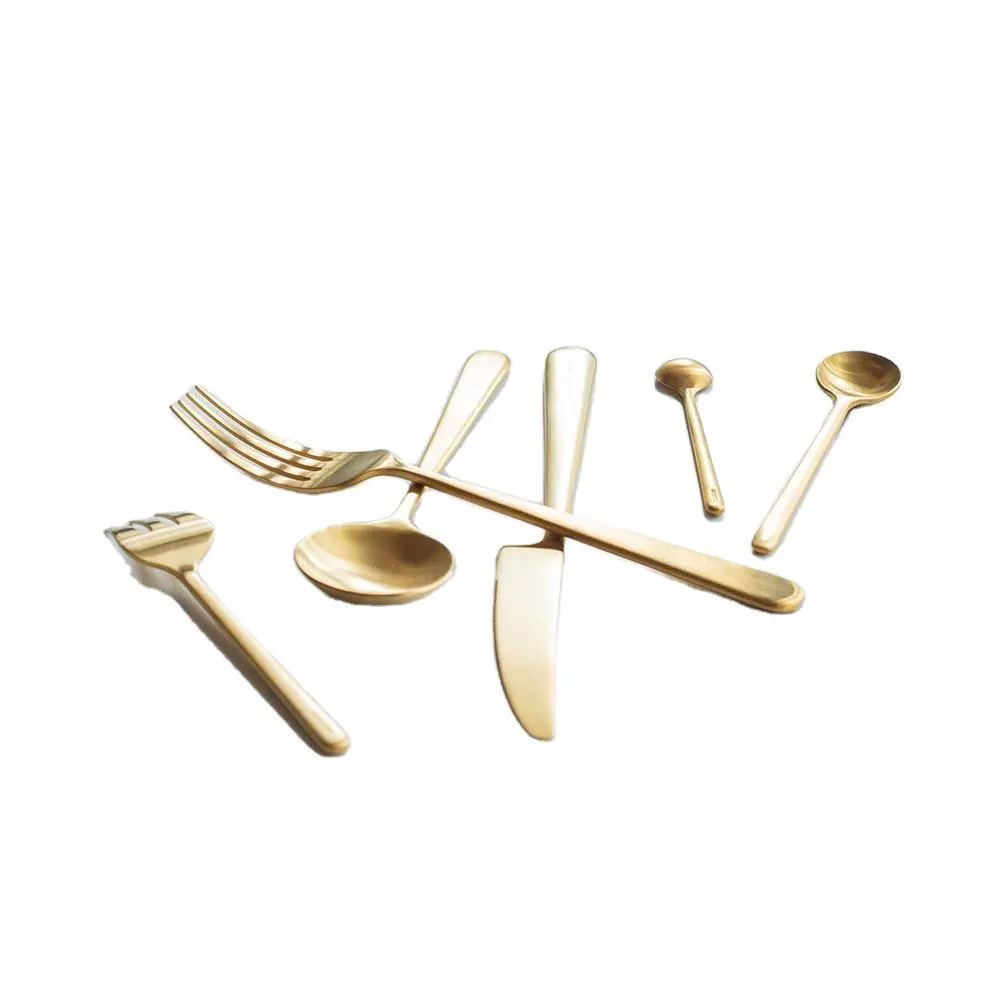 Cuillère à fourchette en laiton antique, pour taille personnalisée et bas prix avec couvercles, cuillère de Table, couteau boîte à Couverts ensemble de fourchettes et de couteaux