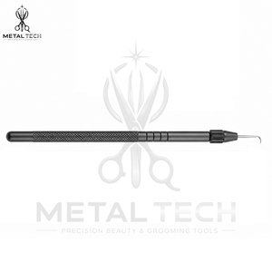 Porte-aiguilles ventilé en aluminium noir mat avec poignée moletée antidérapante et micro-crochet de verrouillage pour la confection de perruques en dentelle et les outils d'artisanat - Product Image 3