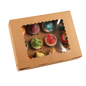 Cajas de Regalo Rígidas Biodegradables y Reciclables de Papel Kraft Vietnamita, Diseño con Ventana Abierta, Estampado, Recubrimiento UV, Premium, para Pastelería y Supermercado - Product Image 3