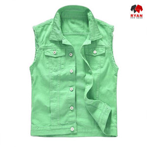 Chaleco Vaquero Unisex sin Mangas de Diseño Ecológico y Moderno de Ryan Pro Gear con Logotipo Personalizado y Patrón Sólido - Product Image 3