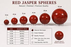Lot de 166 sphères de jaspe rouge naturel, de 3 cm à 12 cm, pour la guérison, la décoration et le Feng Shui. - Product Image 2