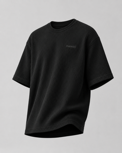 FAWKES Men's White <b>Waffle</b> Knit Oversized Short Sleeve T-<b>Shirt</b> O-Neck Casual Breathable Solid Color Design wholesale rate - Product Image 5