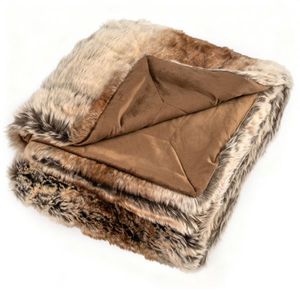 Coperta in Morbido Pile Corallo con Fodera in Micro Mink, Doppio Lato, 760GSM, Effetto Pelliccia di Procione, 152x203cm, 80% Poliestere 20% Cotone - Product Image 2
