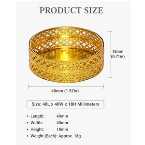 Golden <b>Small</b> Tea Light Holder Metal <b>Candle</b> Holder Decorative Diya Stand for Diwali Christmas Home Decoration Table Centerpiece - Product Image 6