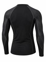 Chemise de sport pour homme tendance, noire et grise, à manches longues, imprimée par sublimation, écologique, à séchage rapide, en polyester, pour adulte