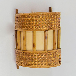 Wholesale wall sconce light <b>indoor</b> <b>lighting</b> hand-made rattan sconces direct supply from producer - Product Image 1