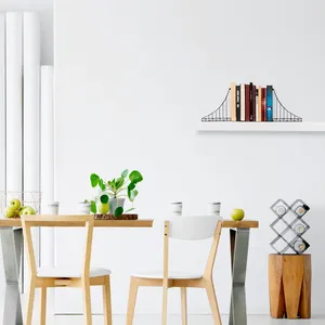 Porte-livres décoratifs en forme de pont suspendu noir pour l'organisation des livres sur les étagères, le bureau, la maison, le bureau, la bibliothèque et la salle d'étude - Product Image 3