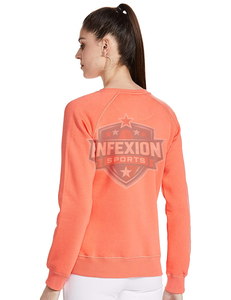 Women's Coral Crewneck <b>Sweatshirt</b> 100% Cotton Embroidered <b>Heart</b> Logo Regular Fit Autumn Casual Wear - Product Image 5