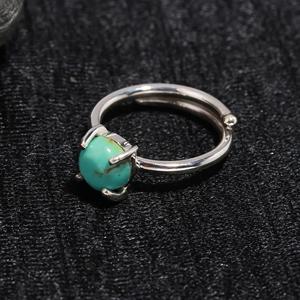 Handmade Round Shape Gemstone Hammered <b>Statement</b> <b>Ring</b> for Women At Best Price Mohave Turquoise <b>Ring</b> 925 Sterling <b>Silver</b> - Product Image 2