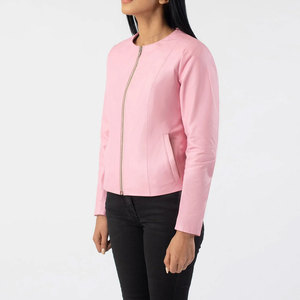 Women's Fit Moto Coat Long Sleeve Genuine Sheep Skin <b>Biker</b> <b>Jacket</b> with Zipper Front Casual Winter Outerwear <b>Jackets</b> - Product Image 4