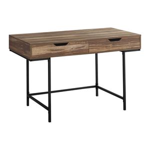 Scrivania Moderna Contemporanea da 48 Pollici per Ufficio e Casa con Cassetti Portaoggetti, Laminato Marrone e Metallo Nero - Product Image 2