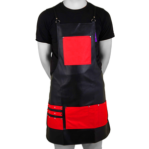 Tablier en cuir personnalisé avec logo pour styliste, tabliers de barbier en cuir de haute qualité avec plusieurs poches, couleur unie, service OEM - Product Image 6