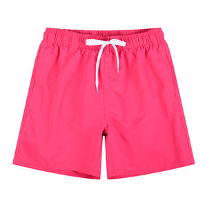Short de bain rouge pour femme, taille mi-haute, avec cordon élastique, séchage rapide, en polyester tricoté, style décontracté - Product Image 3