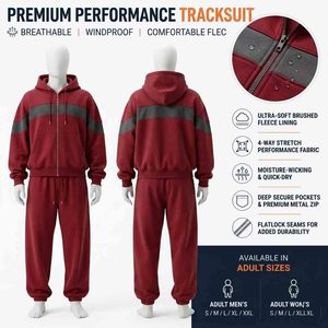 Custom Men's Cotton Sportswear Suit Vintage Winter Athletic Tracksuit - Product Image 5