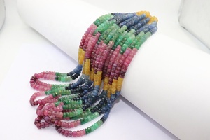AAA Quality <b>Ruby</b> Emerald Sapphire Faceted Rondelle Beads 5mm 16 Inches 0.40mm Hole Size for Jewelry Making - Product Image 3