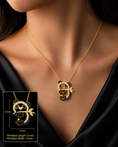 Collier pendentif Panda en zircone cubique, chaîne à maillons plaquée or, bijoux en argent sterling 925 pour occasions décontractées et anniversaires - Product Image 1