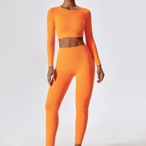 Ensemble de yoga en gros, tenue de sport extensible 2 pièces, combinaison de fitness longue, tendance, performance, séchage rapide, ensembles de yoga écologiques - Product Image 3
