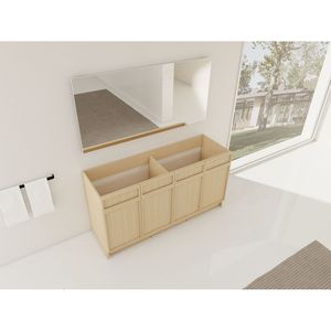60\" Freestanding <b>Bathroom</b> <b>Vanity</b> with 4 Soft Close Cabinet Doors BVC11160DDOK (KD Packing) Excluding Sink - Product Image 3