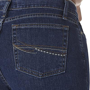 Jeans de Mezclilla de Cintura Alta y Pierna Recta para Mujer, Lavado Oscuro, Estilo Casual, Corte Regular, Azul Sólido, Estilo Otoñal - Product Image 5