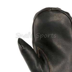 Gants de ski thermiques d'hiver pour la course sur neige en plein air, mitaines de ski en cuir coupe-vent, gants de snowboard de haute qualité avec logo personnalisé - Product Image 4