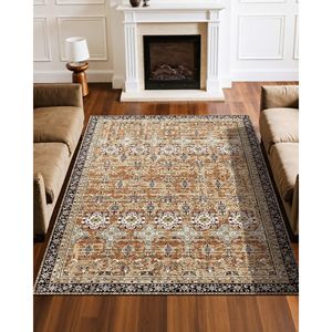 Tappetino Vintage marrone verde Anti-Skid resistente allo strappo Set di tappeti grandi 6X9 ft - Product Image 2