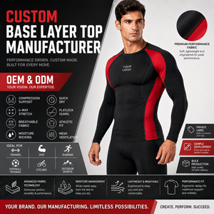 Camiseta Térmica de Manga Larga con Logotipo Bordado Personalizado, Puños y Dobladillo Acanalados, Tejido Elástico en Cuatro Direcciones, Ecológico, de Secado Rápido, Privado - Product Image 6
