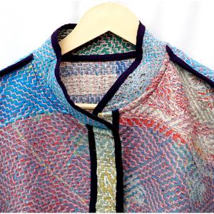 Vintage Handmade Finished Premium Kantha Regular Size Hand <b>Quilted</b> Breathable Eco-Friendly Patchwork Cotton Autumn/Winter <b>Jacket</b> - Product Image 6
