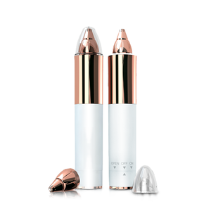 Depiladora Eléctrica de Cejas con Punta de Cuchilla Chapada en Oro de 18 Quilates, Depiladora Facial sin Dolor, Afeitadora, Funciona con Batería, para Mujeres - Product Image 1
