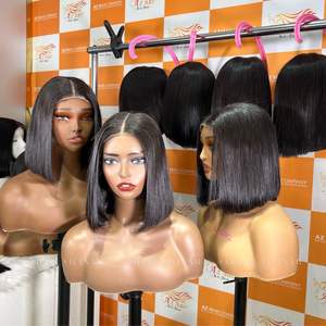 Offre Spéciale de luxe Bob perruques perruques de cheveux humains sans colle soyeux droite vietnamien faisceaux de cheveux HD dentelle frontale perruque prix de gros - Product Image 5