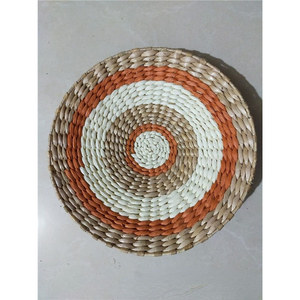 Handmade Woven Wall Basket Decor Style Natural Straw Wall Plates Eco-Friendly Round Wall <b>Hanging</b> For Living Room & Bedroom - Product Image 1