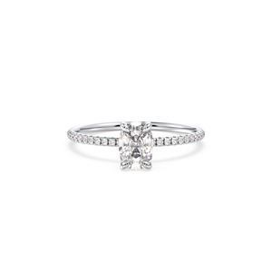 Anillo de Compromiso y Promesa REYES con Moissanita de Corte Cojín Exquisito de 0.98 Quilates para Mujer, Plata de Ley 925, Joyería Fina - Product Image 2