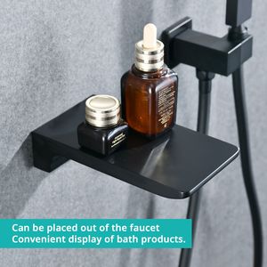 Set Doccia e Rubinetto per Vasca da Bagno a Parete in Stile Moderno Nero Opaco, Suite Sanitaria - Product Image 3