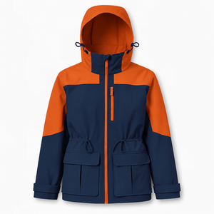Custom MKB Hooded Winter <b>Parka</b> Jacket <b>Waterproof</b> Windproof Outdoor Coat Full Zip Color Block Multi Pocket Workwear Casual Style - Product Image 3