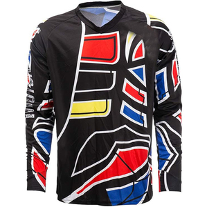 Jersey de Motocross Personalizado con Sublimación, Uniforme de Equipo de Carreras, Cuello en V, Ligero, Transpirable, de Secado Rápido, para Hombre - Product Image 1