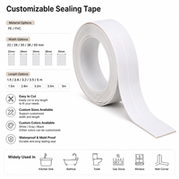 Bande de calfeutrage murale en PVC blanc mat 35 mm 3,5 m, auto-adhésive, étanche, pour salle de bain
