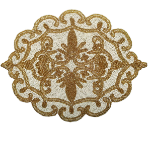 Ensemble de sets de table perlés, sous-verres et tapis de tasse, design uni, noir, prix de gros - Product Image 5