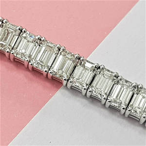 Pulsera de tenis clásica para mujer con moissanita de corte esmeralda, chapada en plata 925, engaste de garra, estilo hip hop, regalo de boda, joyería para fiesta - Product Image 1