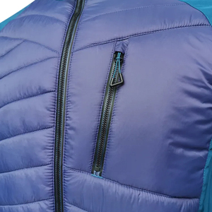Blouson matelassé pour homme à blocs de couleur, col montant, coupe-vent, résistant à l'eau, vente en gros OEM, logo personnalisé en vrac - Product Image 4