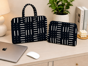 Le Souvenirs Black Cotton <b>Laptop</b> Sleeve with Zipper Closure and Protective <b>Case</b> Durable & Eco-Friendly Lightweight Casual Style - Product Image 2